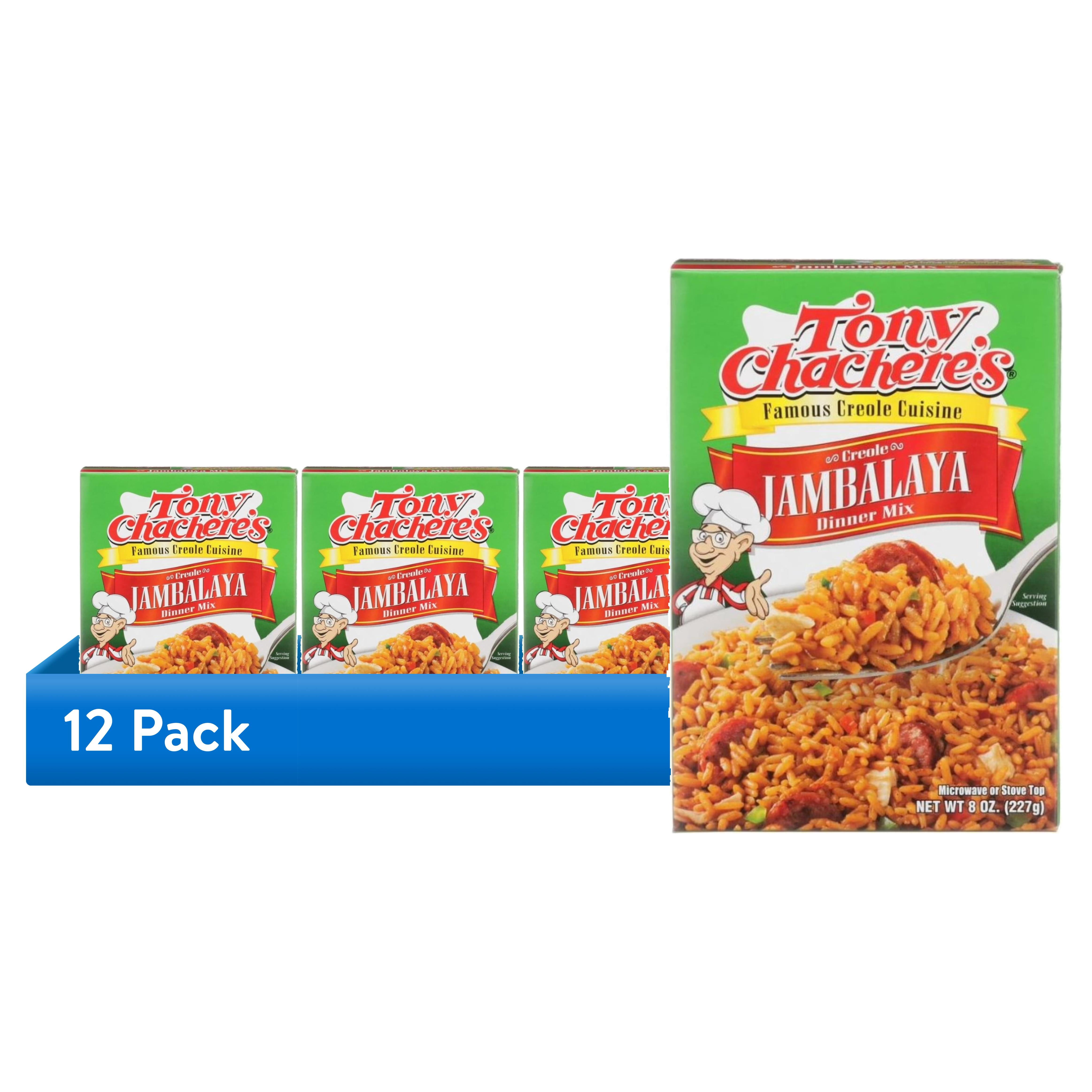 (12 pack) Tony Chachere’s, Rice, Jambalaya, Cajun, Dinner Mix, 8 oz, Shelf Stable, No MSG, Peanut-free