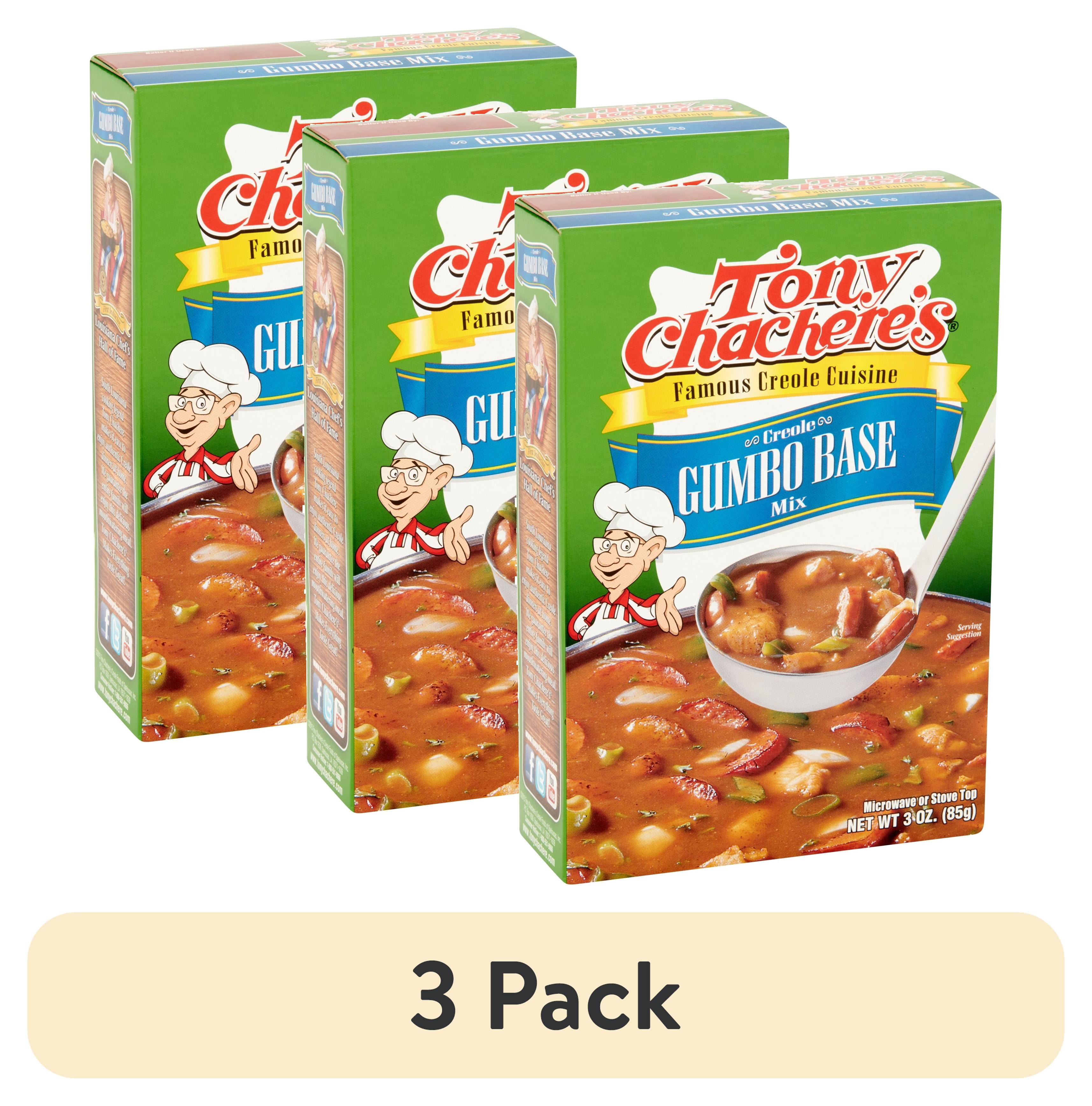 (3 pack) Tony Chachere’s, Gumbo, Base Mix, Cajun, 3 oz