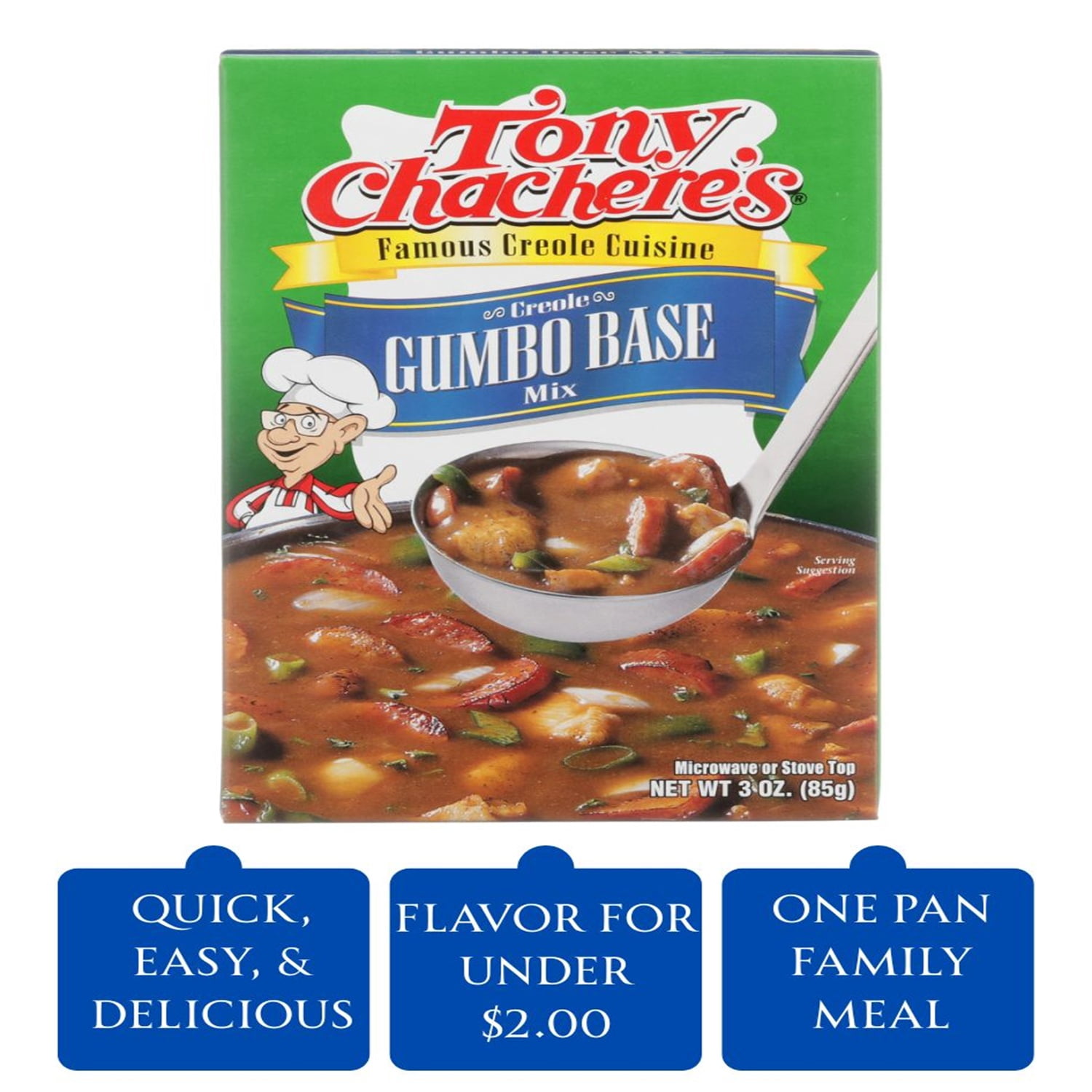 Tony Chachere’s, Gumbo, Base Mix, Cajun, 3 oz
