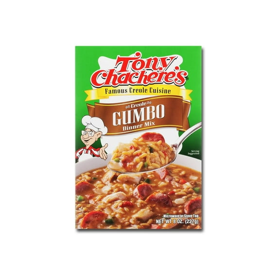 (2 pack) Tony Chachere's, Cajun, Gumbo, Rice Dinner, 1 Box, 8 oz, Shelf Stable, No MSG, Nut-Free