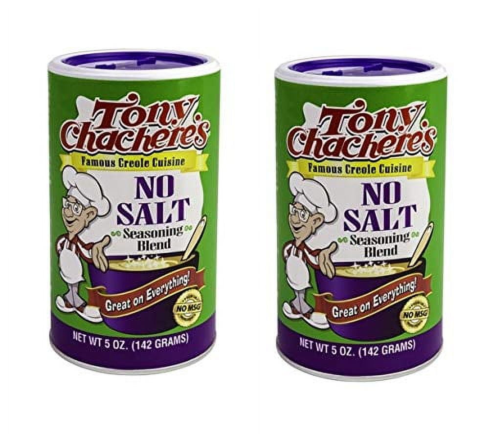 Tony Chachere's Seasoning 5 Ounce Canisters (No Salt) 2 Pack - Skip The  Sodium and Not Taste