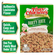 Tony Chachere’s, Rice, Dinner Mix, Cajun, Dirty Rice, 8 oz, Shelf-Stable
