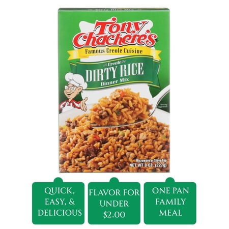 Tony Chachere’s, Rice, Dinner Mix, Cajun, Dirty Rice, 8 oz, Shelf-Stable