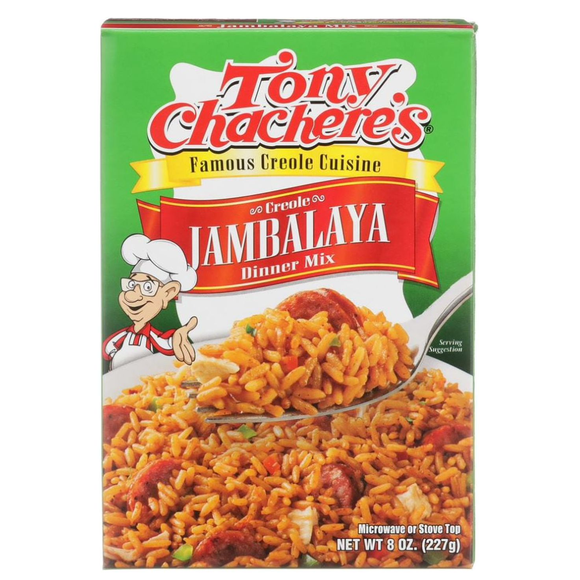 Tony Chacheres, Rice, Jambalaya, Cajun, Dinner Mix, 8 oz, Shelf Stable, No MSG, Peanut-free