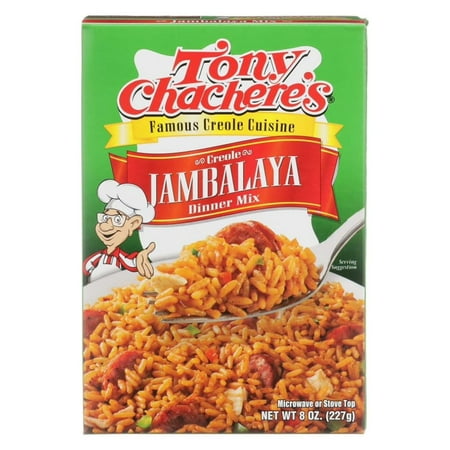 Tony Chachere’s, Rice, Jambalaya, Cajun, Dinner Mix, 8 oz, Shelf Stable, No MSG, Peanut-free