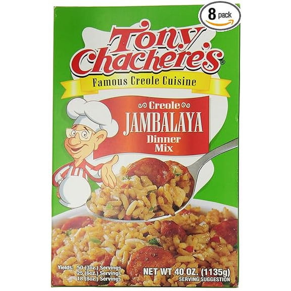 Tony Chacheres Creole Jambalaya Mix, 40 Ounce -- 8 per case.