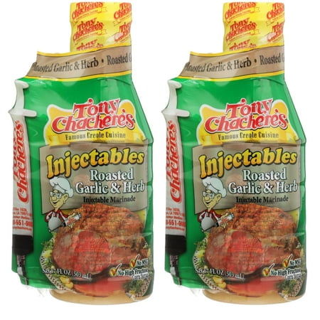 Tony Chacheres Injectable Roasted Garlic & Herb Marinade, 17 Ounce - 2 Pack