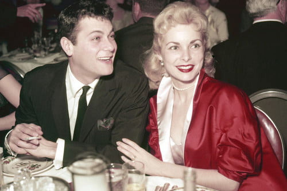 Tony Curtis 1950's pose dining with wife Janet Leigh in Hollywood 24x36 ...