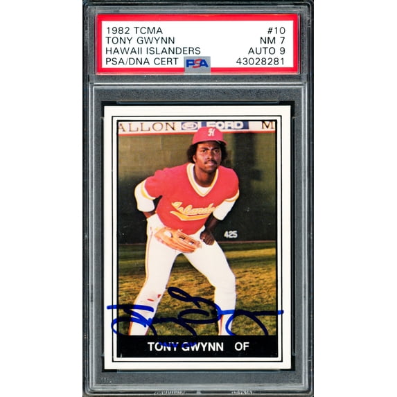 Tony Gwynn Autographed 1982 TCMA Hawaii Islanders Card #10 San Diego Padres PSA/DNA #43028281