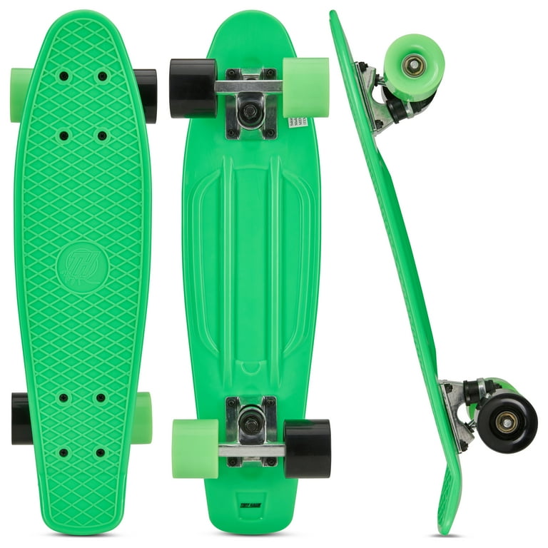 Tony Hawk 22 Mini Cruiser Skateboard Penny Style Skateboard for Kids and Beginners Green
