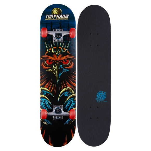 Tony Hawk 31" x 7.75" Popsicle Crown Hawk Complete Skateboard with Pro ALU Trucks- Ages 5+