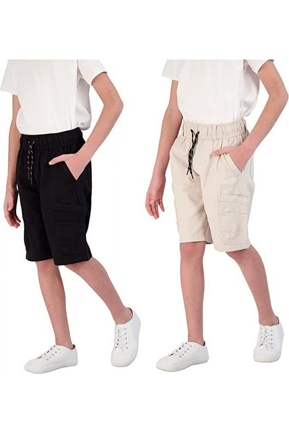 Boys 2 Pack Twill Cargo Shorts , Size 5-16