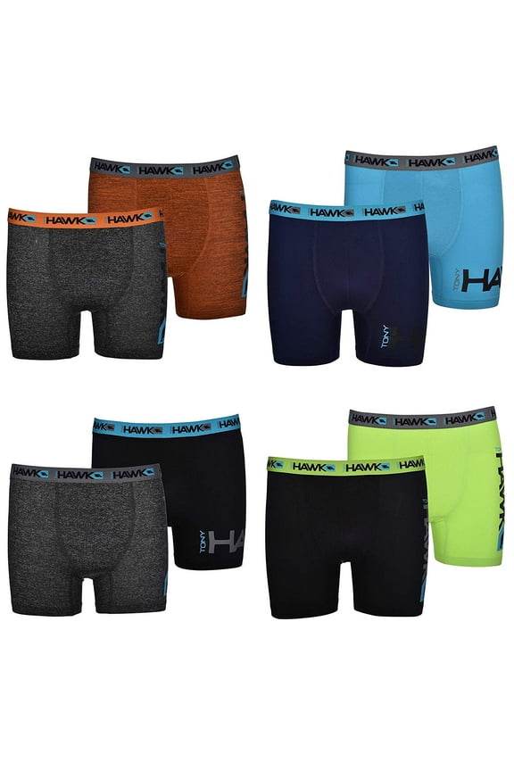 Boys' Boxer Briefs 8-Pack Performance Dri Fusion Tech Compression No Fly Underwear