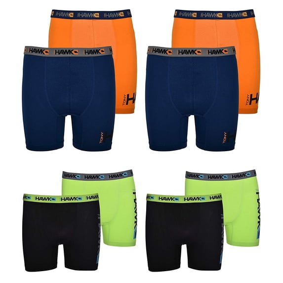 Tony Hawk Boys' Boxer Briefs 8-Pack Performance Dri Fusion Tech Compression No Fly Underwear
