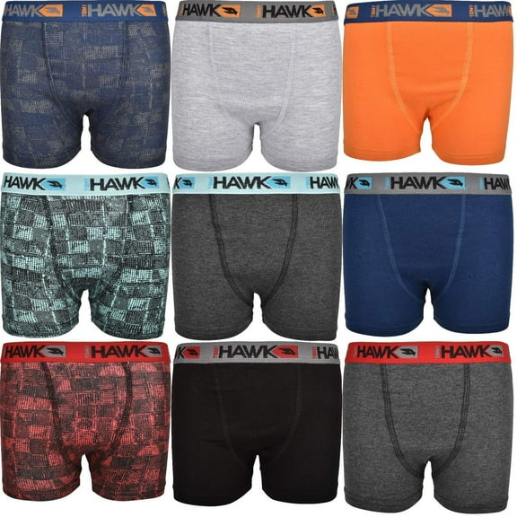 Tony Hawk Boys' Boxer Briefs 9-Pack Value Cotton Blend Toddler-Big Kid Sizes No Fly Underwear