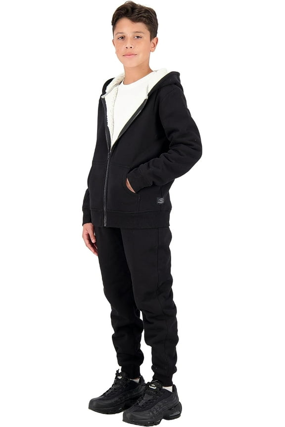 Boys Fleece Sherpa Lined Hoodie and Sweatpant Set , Size 7-16