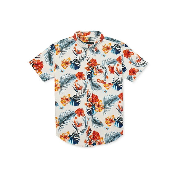 Tony Hawk Boys Short Sleeve Printed Button-Up Shirt, Sizes 8-16