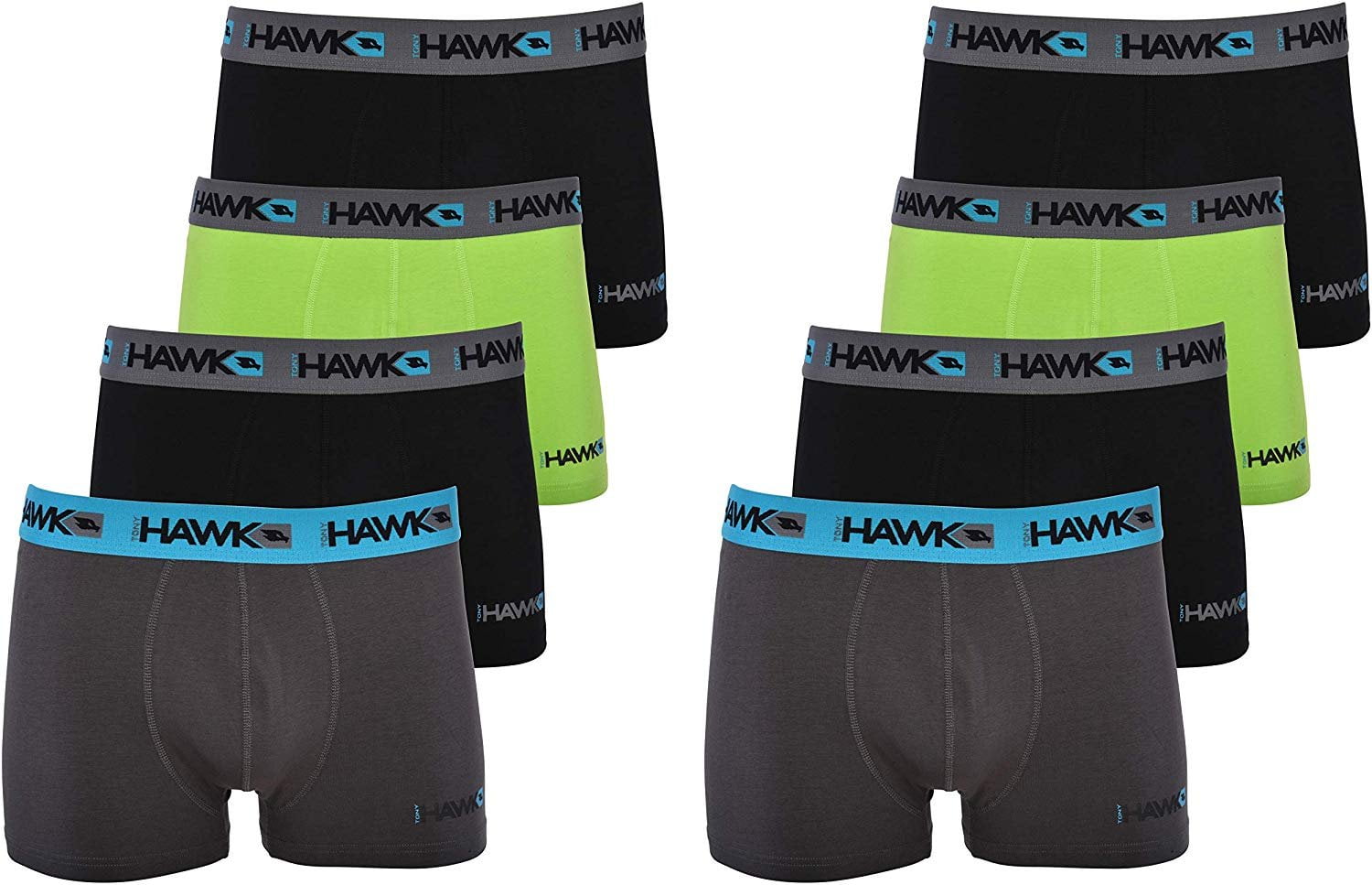Tony Hawk Men's Boxer Briefs 8-PK Short Leg Trunk Athletic Cotton ...