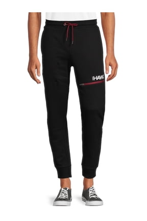 Men's Hawk Logo Fleece Jogger Sweatpants with Cargo Pocket, Sizes S-XL
