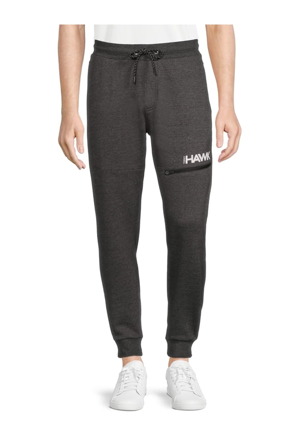Men's Hawk Logo Fleece Jogger Sweatpants with Cargo Pocket, Sizes S-XL