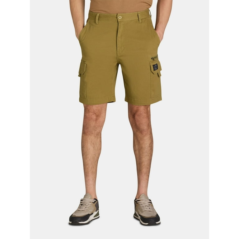 Tony Hawk Men's Stretch Twill Cargo Shorts, 9” Inseam, Cotton