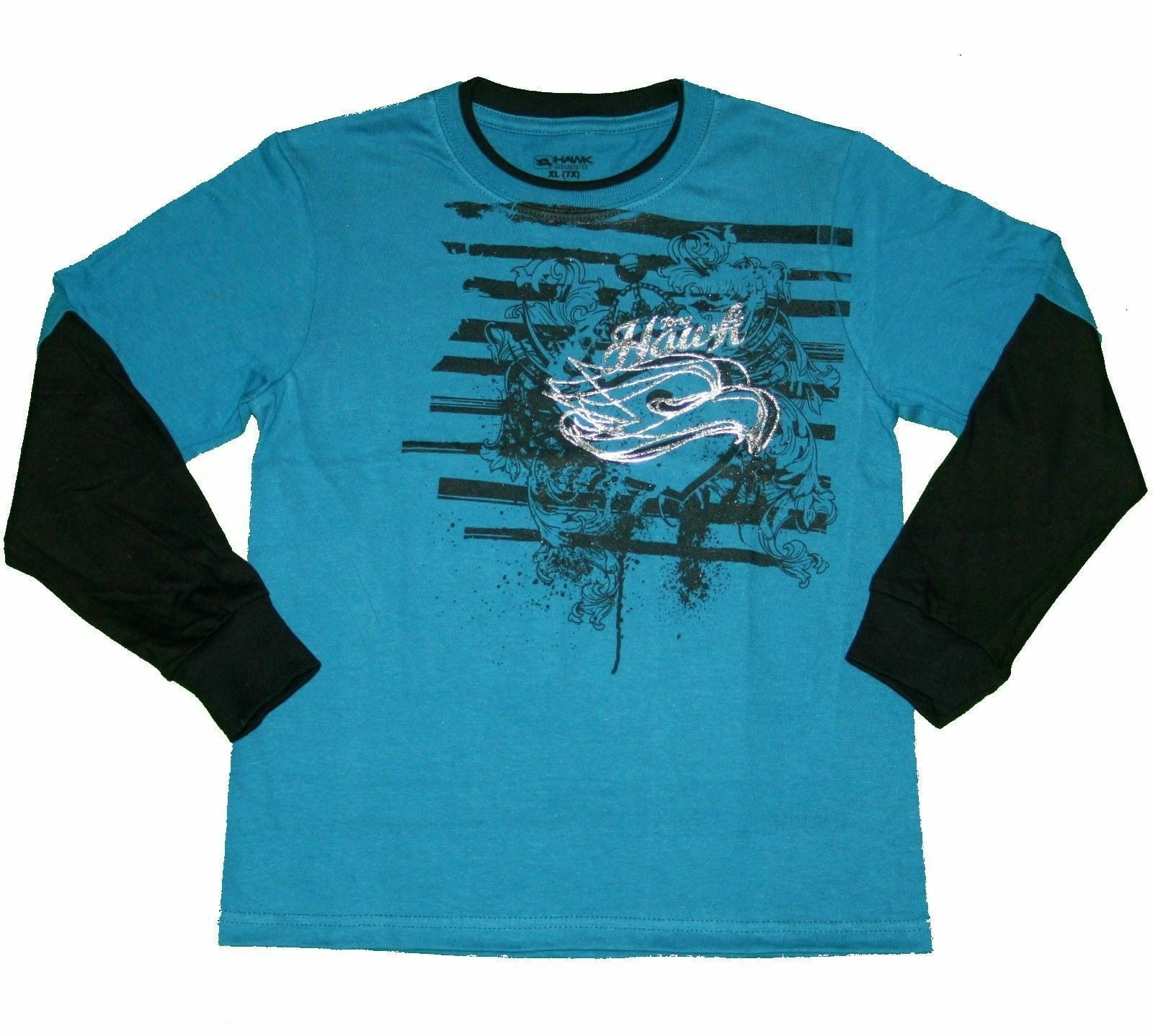 【TONYHAWK】SanDiego Graffiti Long Sleeve Tony Hawk Mock Layer Long Sleeve Shirt Boy Size XL 7X