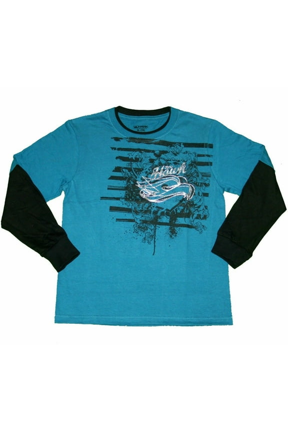 Mock Layer Long Sleeve Shirt Boy Size XL 7X