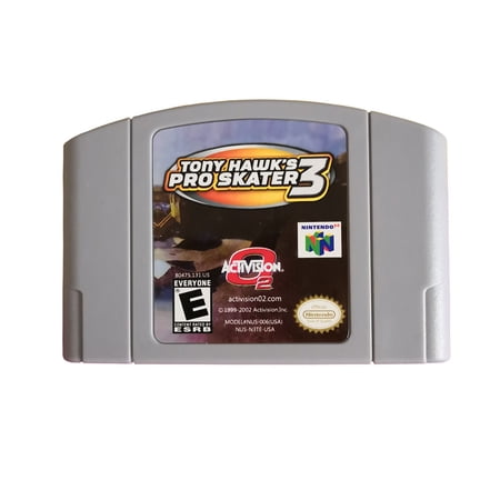 Tony Hawk's Pro Skater 3 Video Games Cartridge Card for N 64 Us Version
