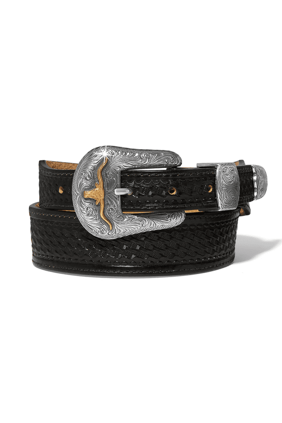 Tony Lama Bovine Belt Black Longhorn - Accessories Belt Men - C42903