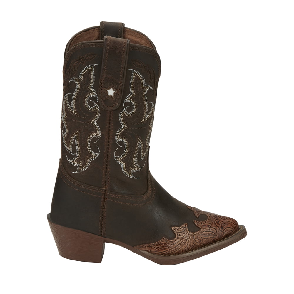 Tony Lama Kids Boys Tan Savannah Snip Toe Western Cowboy Boots Mid