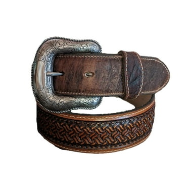 Tony Lama® Ladies Brown "Idaho" Bison Leather Belt C42814