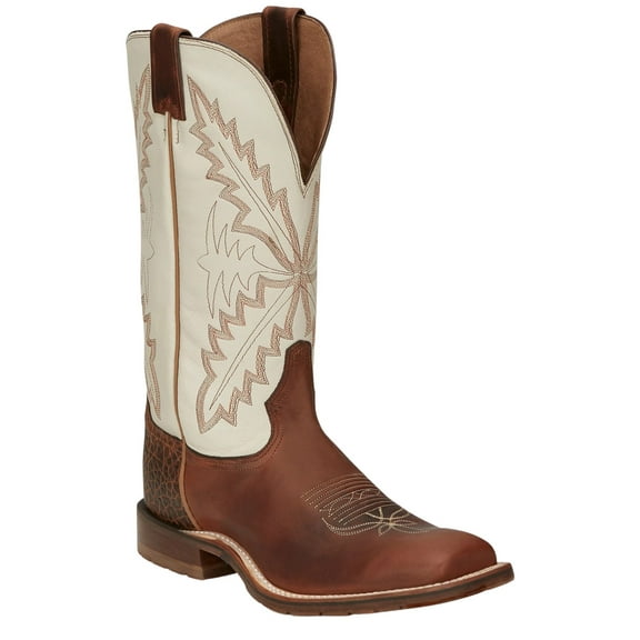 Tony Lama Men's Antonio Western Boot Broad Square Toe Brown 10 EE  US