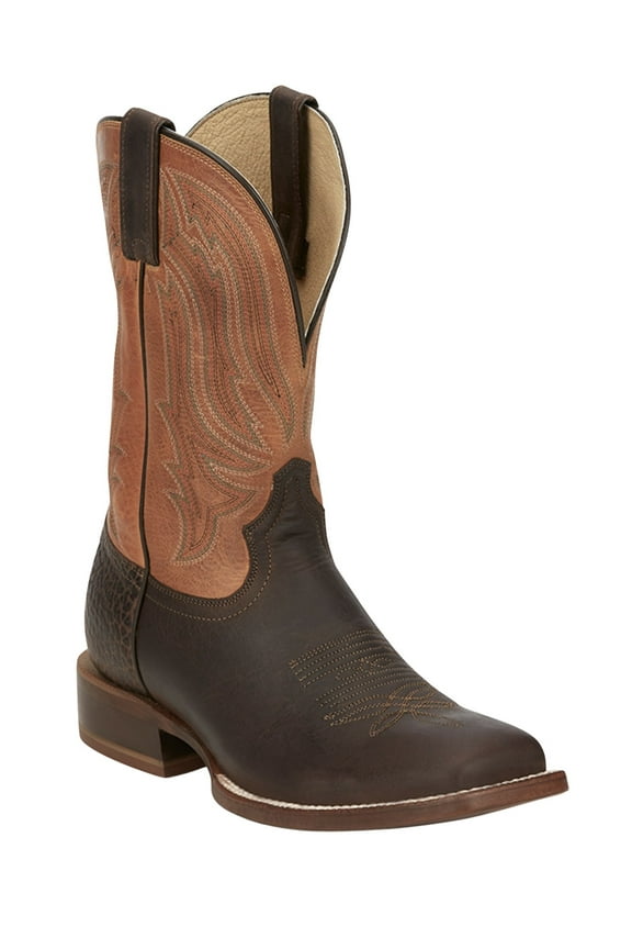 Tony Lama Men's Arena Asher Western Boot Broad Square Toe Brown 14 D(M) US