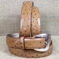 thumbnail image 1 of Tony Lama Men's Ostrich Print Leather Belt Cognac 44, 1 of 6