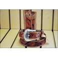thumbnail image 1 of Tony Lama Men's Floral Tooled Leather Belt Tan 38, 1 of 5