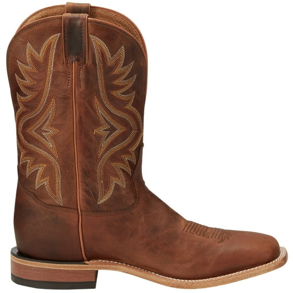 Tony Lama Men's Worn Goat Leather Americana Western Boot Broad Square Toe Tan 9 D(M) US