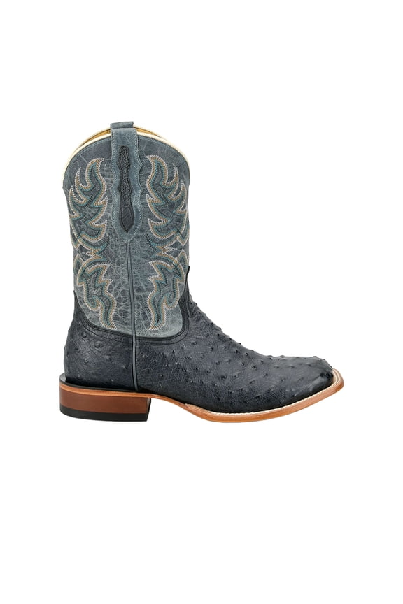Tony Lama Mens Blaine 11 Inch Ostrich Square Toe Cowboy  Mid Calf Boots
