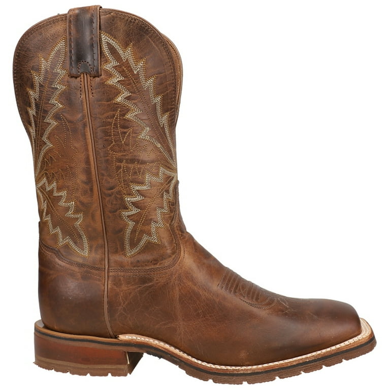Tony Lama Men's Bowie Oak Western Boot Broad Square Toe Brown