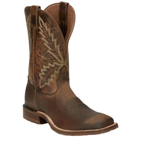 Tony Lama Men's Bowie Oak Western Boot Broad Square Toe Brown 11.5 D(M) US