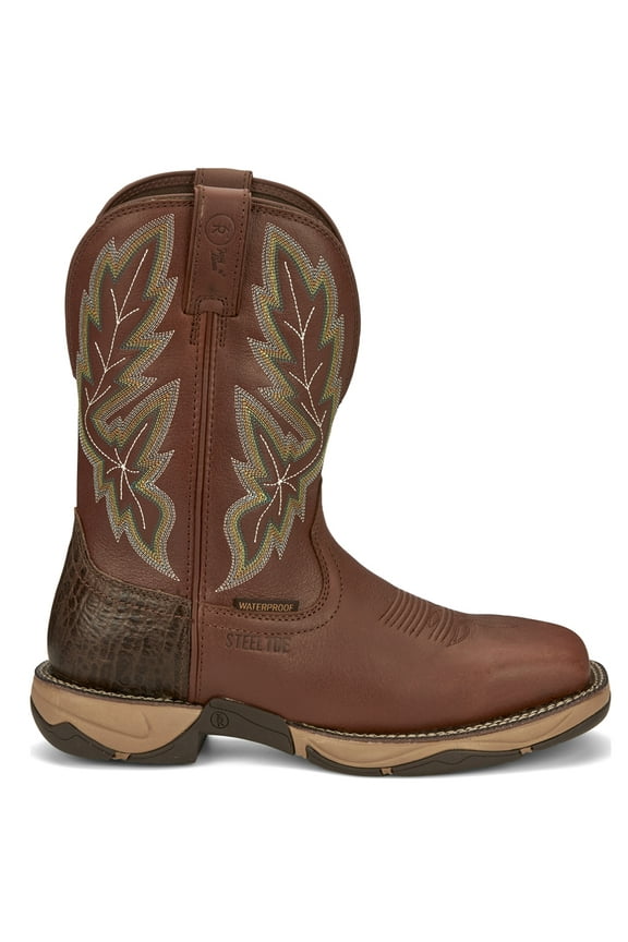 Tony Lama Mens Burgess Embroidered 11 Inch Waterproof Steel Toe