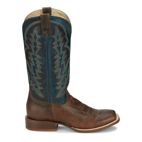 Tony Lama Mens Camarillo Embroidered Wide Square Toe Pull On Cowboy  Mid Ca
