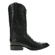 Tony Lama Mens Canonero Full Quill Ostrich Round Toe Pull On Cowboy Mid Ca