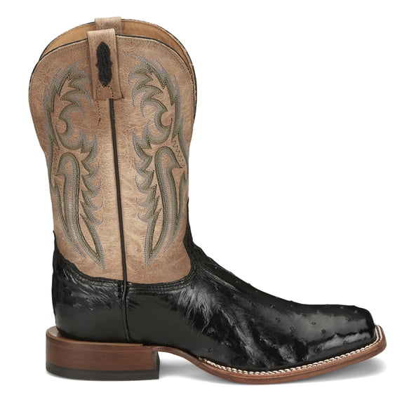 Tony Lama Mens Castillo 11 Inch Full Quill Ostrich Square Toe Cowboy Mid C