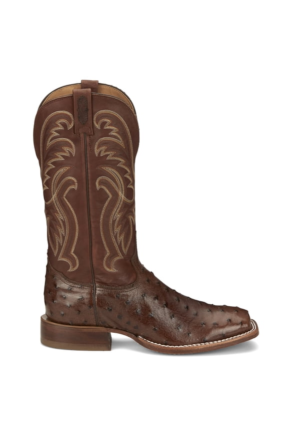 Tony Lama Mens Jacinto 13 Inch Full Quill Ostrich Square Toe Cowboy  Mid Ca