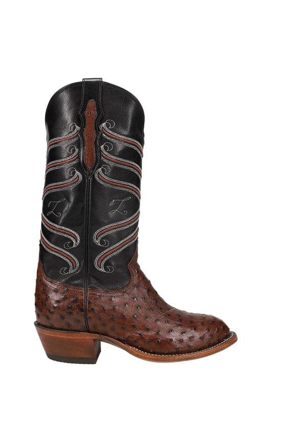 Tony Lama Mens Kosse 13 Inch Full Quill Ostrich Round Toe Cowboy Mid Calf