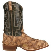 Tony Lama Mens Leviathan 11 Inch Pirarucu Square Toe Cowboy Mid Calf Dress