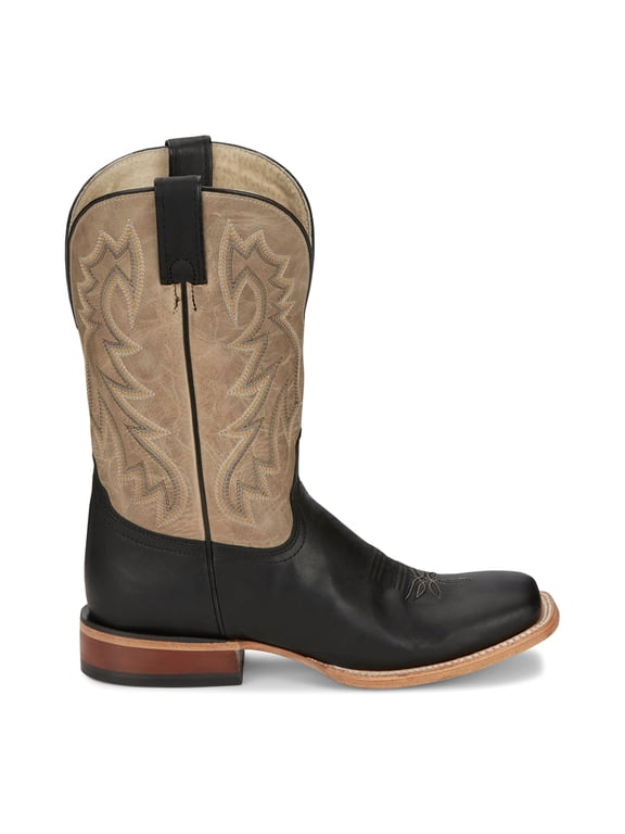 Tony Lama Mens Luciano Wide Square Toe Cowboy Mid Calf Boots- Medium & Wide Widths Available