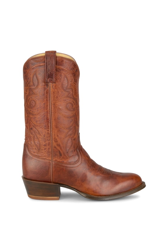 Tony Lama Mens Marco Embroidered Round Toe Pull On Cowboy  Mid Calf Boots