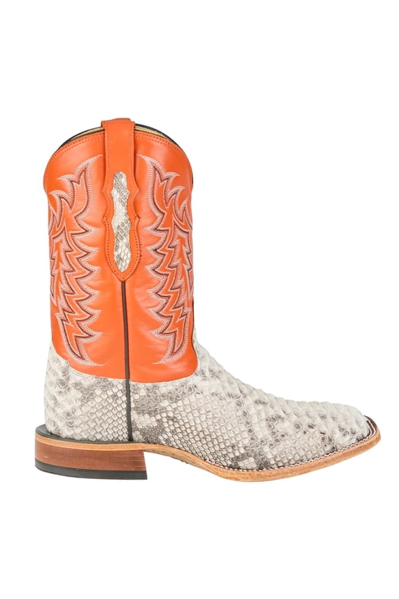 Tony Lama Mens Mario 11 Inch Python Square Toe Cowboy  Mid Calf Dress Boots