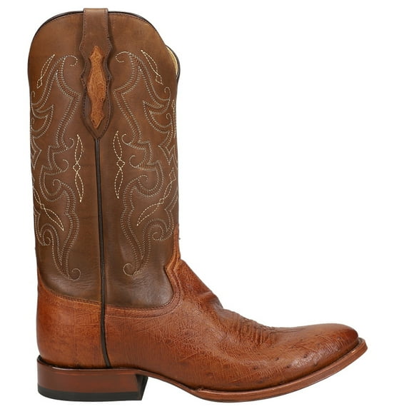 Tony Lama Mens Patron Smooth Ostrich Round Toe Pull On Cowboy Mid Calf Dre